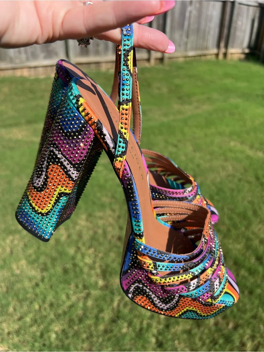 Kurt Geiger Brixton Multicolor Jeweled Platform Sandals – 🌈